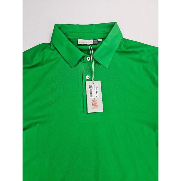Kjus UPF 50+ Mens Size 2XL (56) Green Short Sleeve Neck Logo Superload Polo NWT - Picture 6 of 13